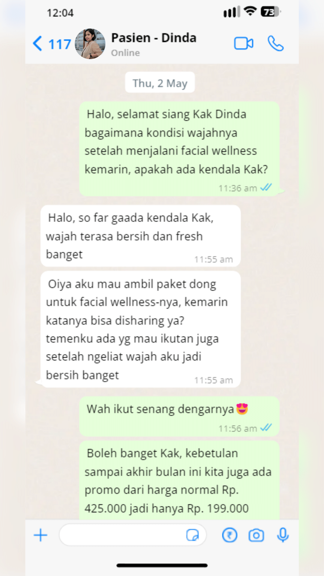 Testimoni Facial Wellness 1