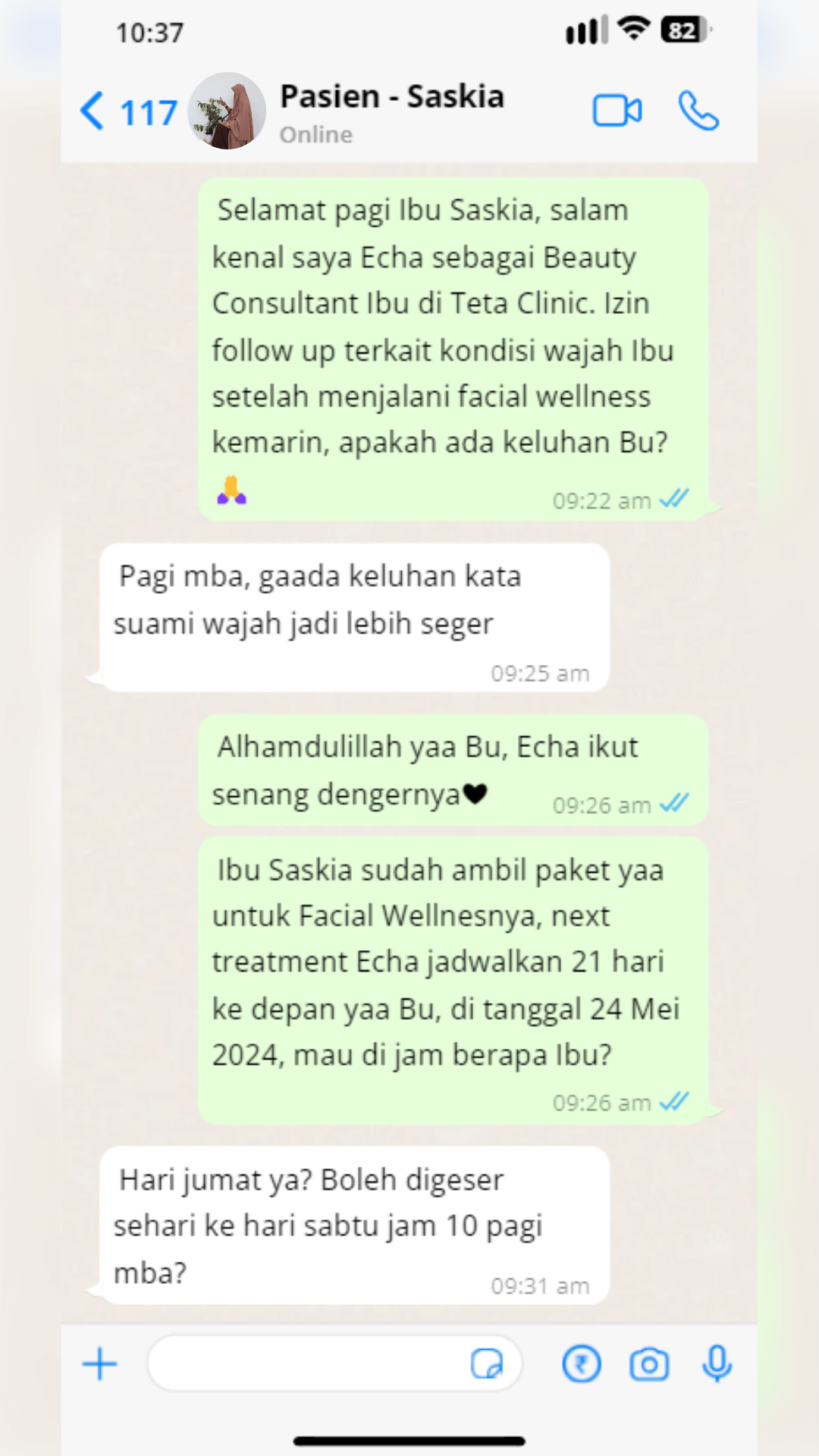 Testimoni Facial Wellness 2